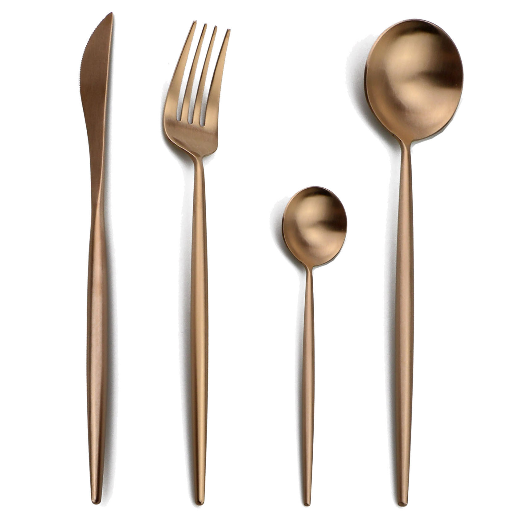 Gold Plated Cutlery - Juego de cubiertos de oro rosa
