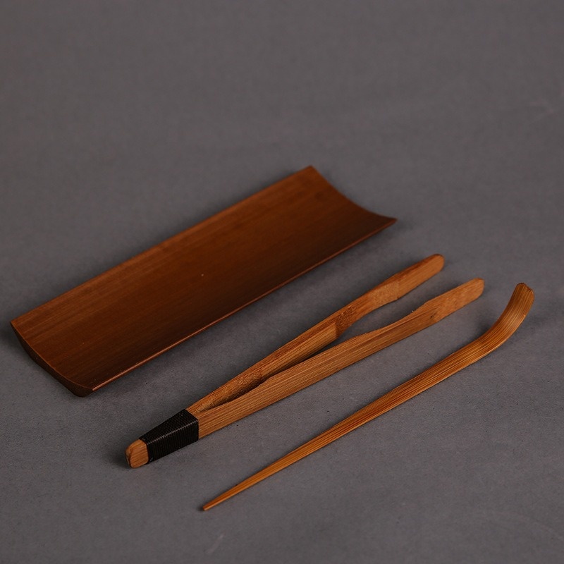 Bamboo Cutlery Set - Juego de vajilla carbonizada de bambú,