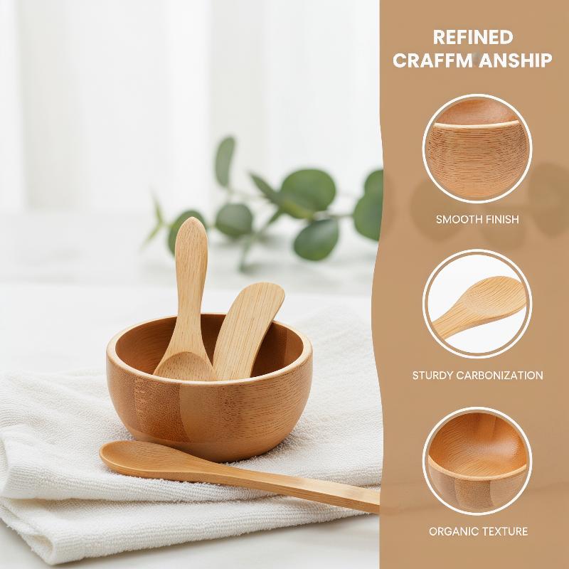 Bamboo Cutlery Set - Juego de 3 Tazones de Bambú