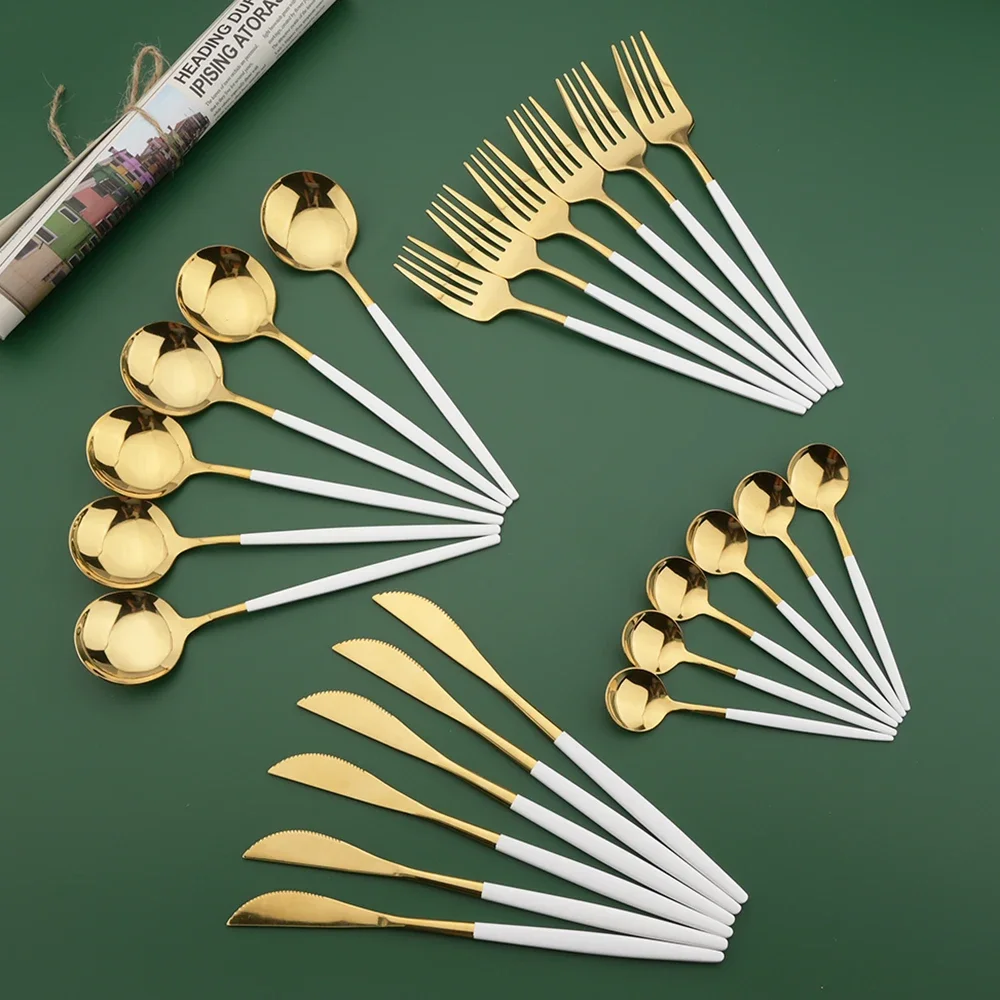 Juego de Cubiertos de 16/24/32 - Gold Plated Cutlery reseña y precio