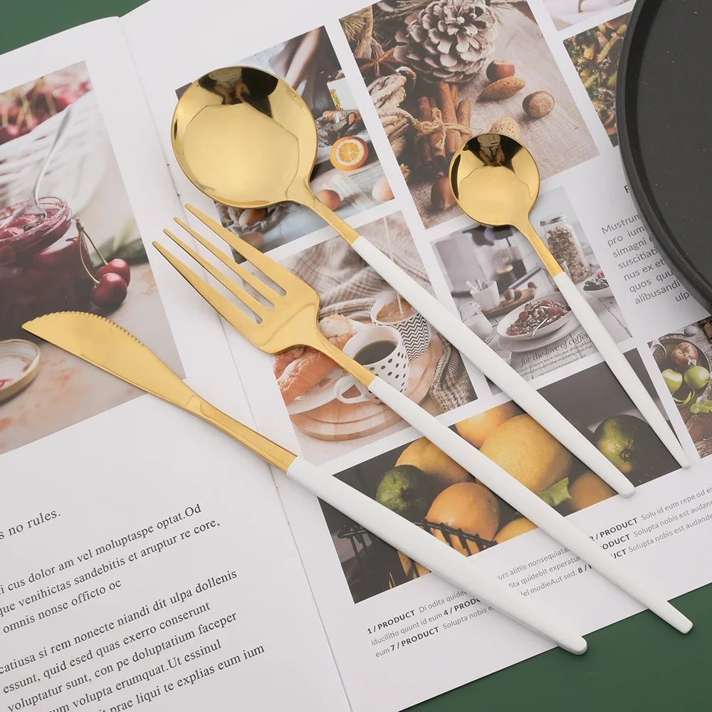 Juego de Cubiertos de 16/24/32 - Gold Plated Cutlery reseña y precio