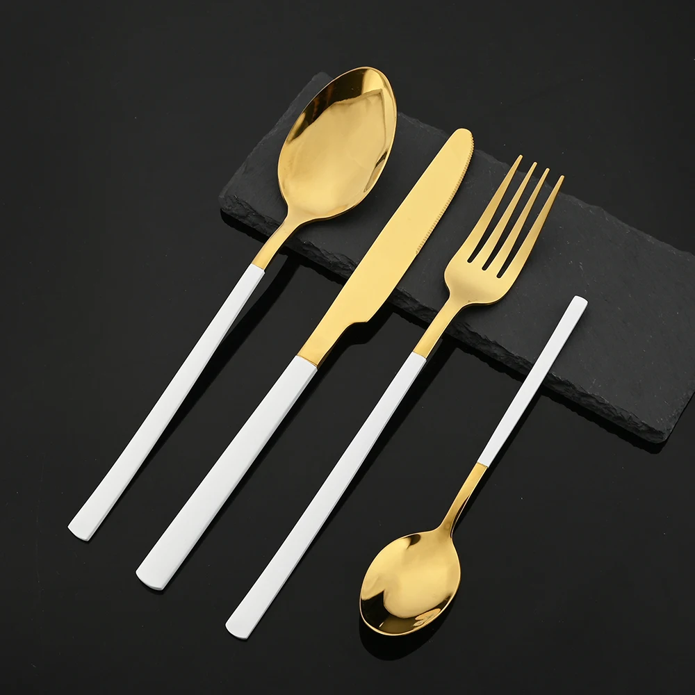 Juego de cubiertos de oro negr - Gold Plated Cutlery reseña y precio