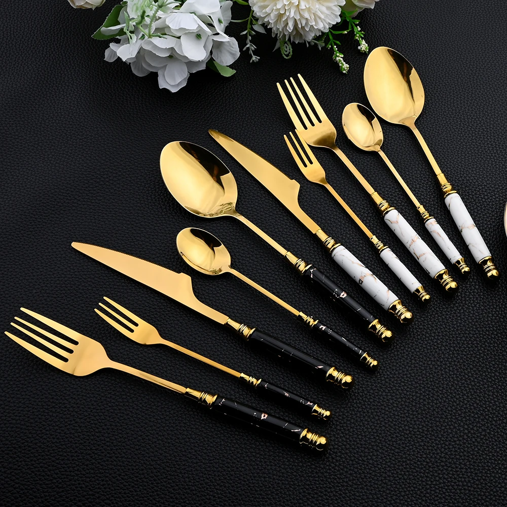 Juego de vajilla de 16 Uds., j - Gold Plated Cutlery reseña y precio