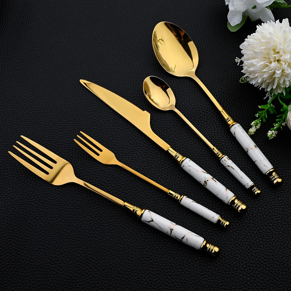 Juego de vajilla de 16 Uds., j - Gold Plated Cutlery reseña y precio
