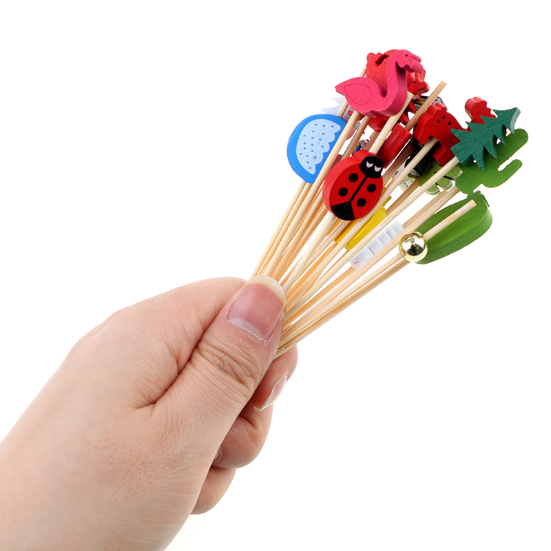 100pcs12cm bambú Pick Buffet C - Bamboo Cutlery Set reseña y precio