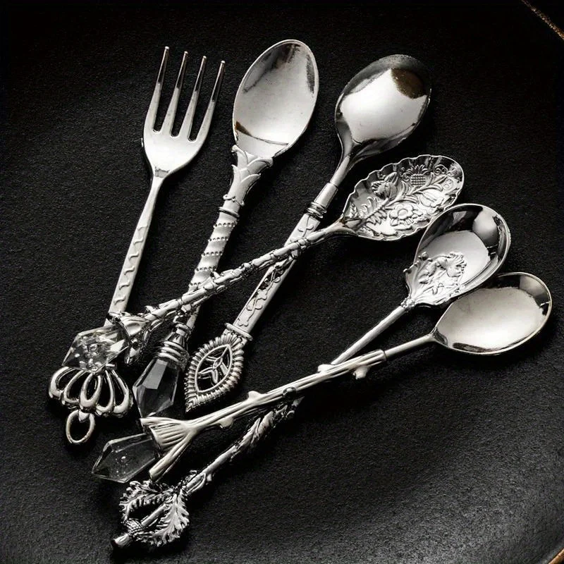 6 uds cucharas Vintage tenedor - Gold Plated Cutlery reseña y precio