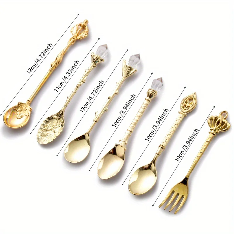 6 uds cucharas Vintage tenedor - Gold Plated Cutlery reseña y precio