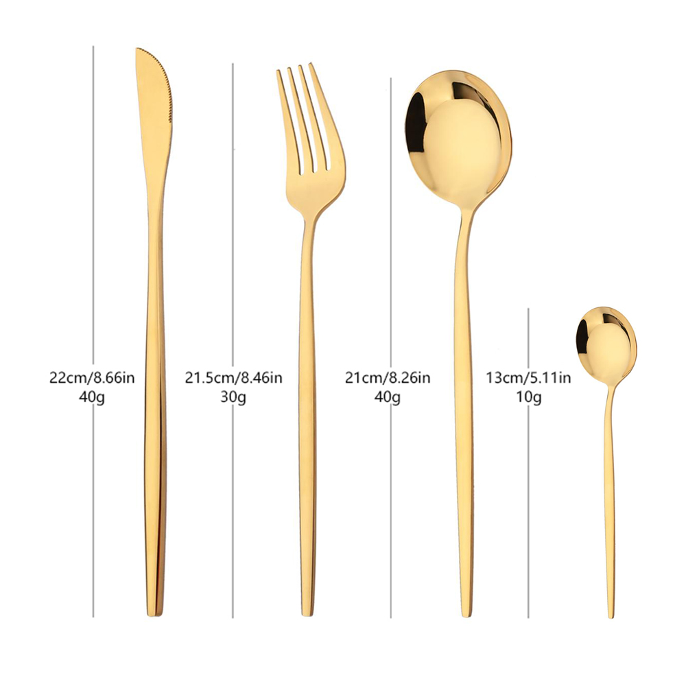 Vajilla de oro verde de 16 Uds - Gold Plated Cutlery reseña y precio