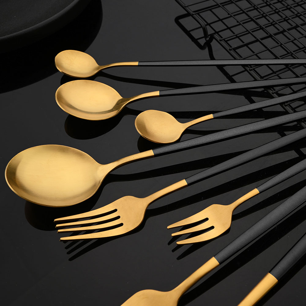 Vajilla de acero inoxidable, j - Gold Plated Cutlery reseña y precio