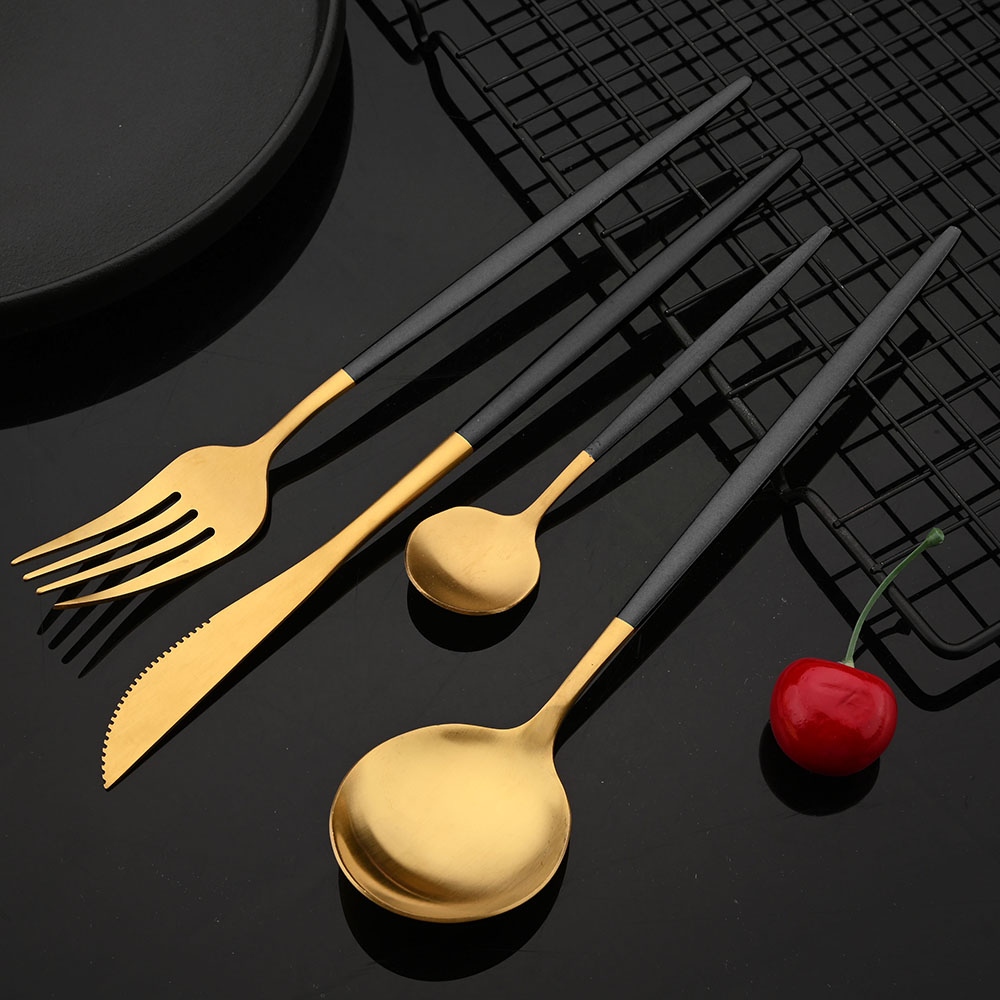 Vajilla de acero inoxidable, j - Gold Plated Cutlery reseña y precio